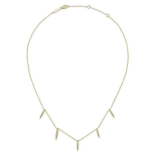 DIAMOND JEWELRY - 14K Yellow Gold Diamond Kaslique Station Necklace
