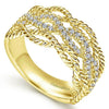 DIAMOND JEWELRY - 14K Yellow Gold Entwined Pave Diamond Ring