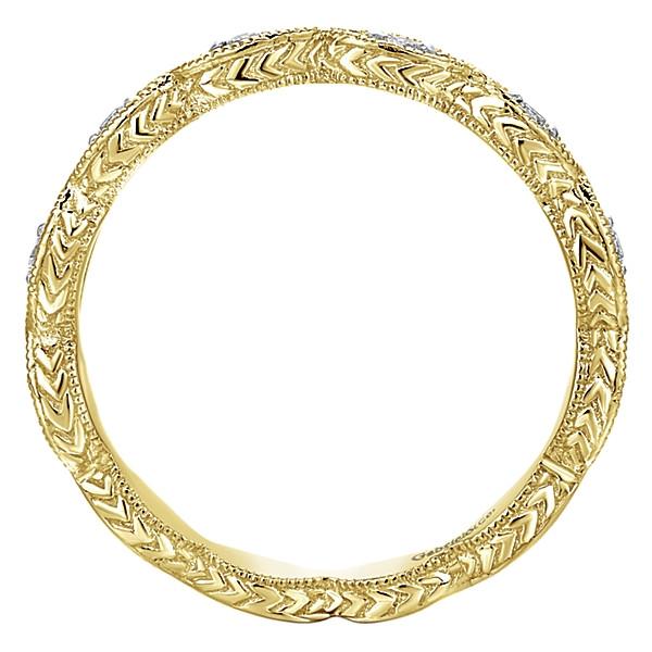 DIAMOND JEWELRY - 14K Yellow Gold Marquise Shaped Stackable Diamond Ring