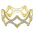 Pave Peaked Trellis Diamond Stackable Ring 14K Yellow Gold