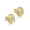 DIAMOND JEWELRY - 14K Yellow Gold Pave Diamond Roped Disc Stud Earrings