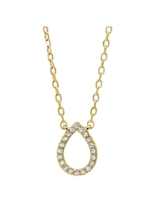 DIAMOND JEWELRY - 14K Yellow Gold Pear Shaped Diamond Necklace