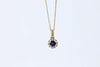 DIAMOND JEWELRY - 14K Yellow Gold Sapphire And Diamond Necklace