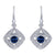 Vintage Style Blue Sapphire Drop Diamond Earrings 1/4 Cttw