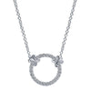 DIAMOND JEWELRY - Circle Diamond Necklace With Ornate Accents