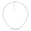 DIAMOND JEWELRY - Curved Diamond Bar Necklace With Pave Set Diamonds