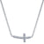 Curved East to West Diamond Cross Necklace with Pave Set Diamonds