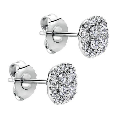DIAMOND JEWELRY - Cushion Shaped 1/2cttw Diamond Cluster Stud Earrings
