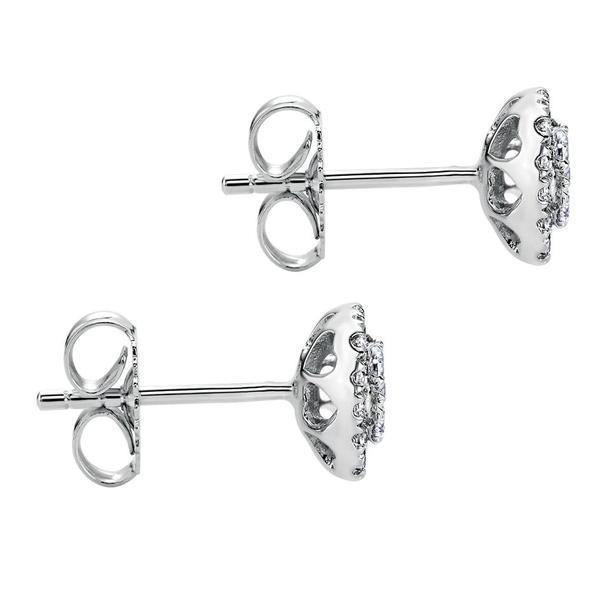DIAMOND JEWELRY - Cushion Shaped 1/2cttw Diamond Cluster Stud Earrings