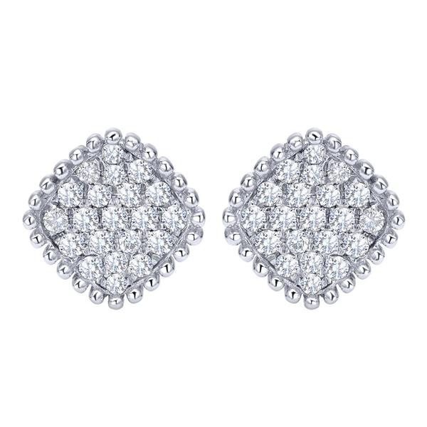 DIAMOND JEWELRY - Cushion Shaped 1/3cttw Diamond Cluster Stud Earrings