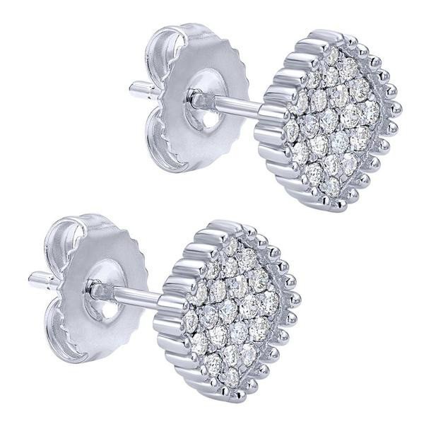 DIAMOND JEWELRY - Cushion Shaped 1/3cttw Diamond Cluster Stud Earrings