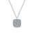 Cushion Shaped Round Diamond Pave Cluster White Gold Necklace