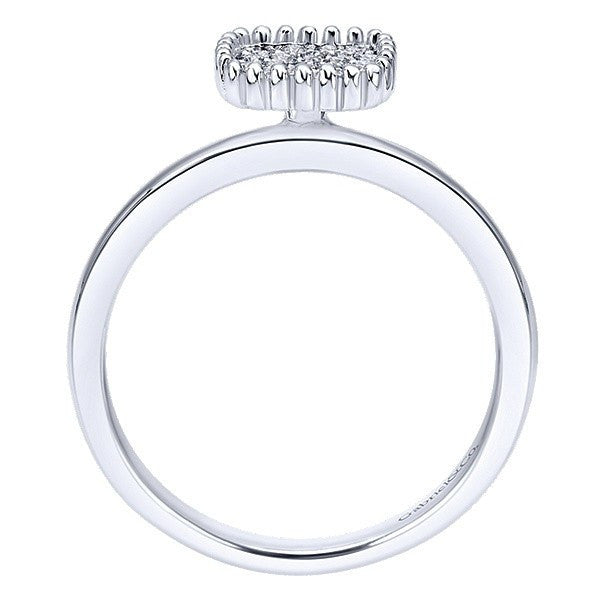 DIAMOND JEWELRY - Diamond Cushion Shaped Cluster Top Ring With 1/6cttw Of Diamonds