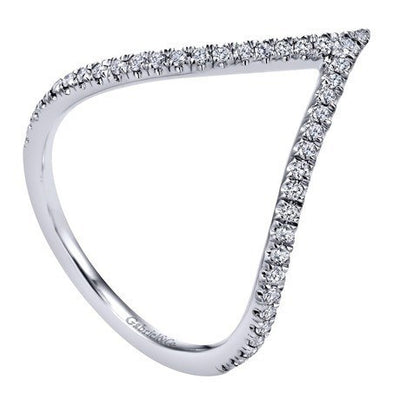 DIAMOND JEWELRY - Diamond V Shape Freeform 1/4ct Fashion Ring With Pave Set Diamonds