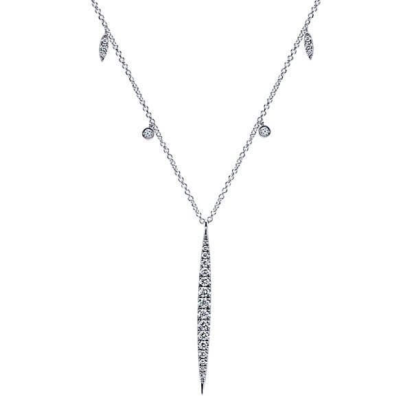 DIAMOND JEWELRY - Long Marquise Shaped 1/2cttw Diamond Fashion Necklace