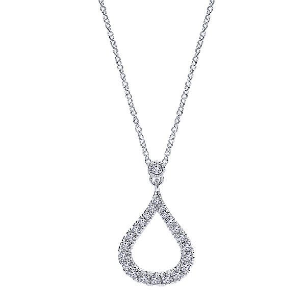 DIAMOND JEWELRY - Pave 1/4ct Teardrop Shaped Diamond Necklace