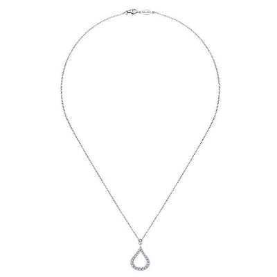 DIAMOND JEWELRY - Pave 1/4ct Teardrop Shaped Diamond Necklace