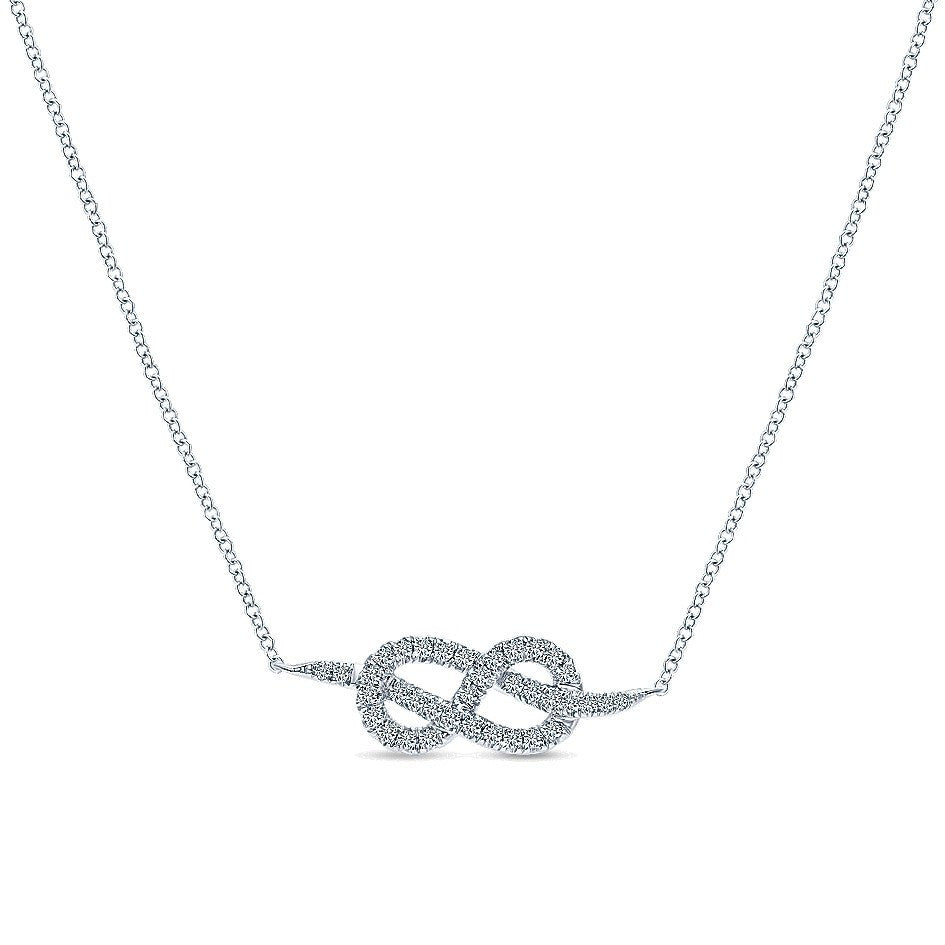DIAMOND JEWELRY - Pave Diamond Eternal Love Knot Necklace