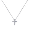 DIAMOND JEWELRY - Petite Diamond Cross Necklace With Pave Set Diamonds