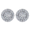 DIAMOND JEWELRY - Round Diamond Cluster 1/2cttw Stud Earrings With Double Halo