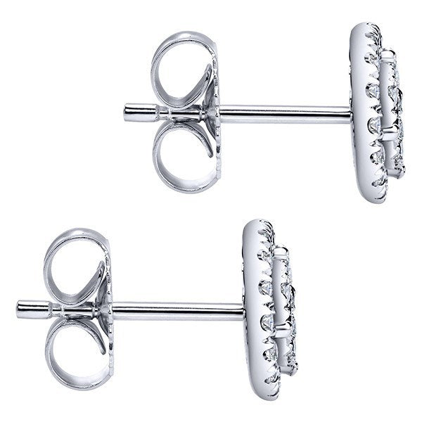 DIAMOND JEWELRY - Round Diamond Cluster 1/2cttw Stud Earrings With Double Halo