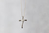 DIAMOND JEWELRY - Sterling Silver Twogether Two-Stone Diamond Cross Necklace