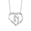 DIAMOND JEWELRY - Sterling Silver Twogether Two-Stone Diamond Heart Necklace