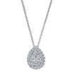 DIAMOND JEWELRY - Teardrop Shaped Diamond Cluster Necklace