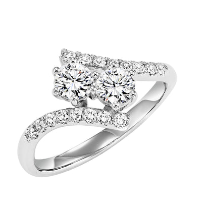 DIAMOND JEWELRY - Twogether 3/4cttw 2-Stone Plus Bypass Diamond Ring