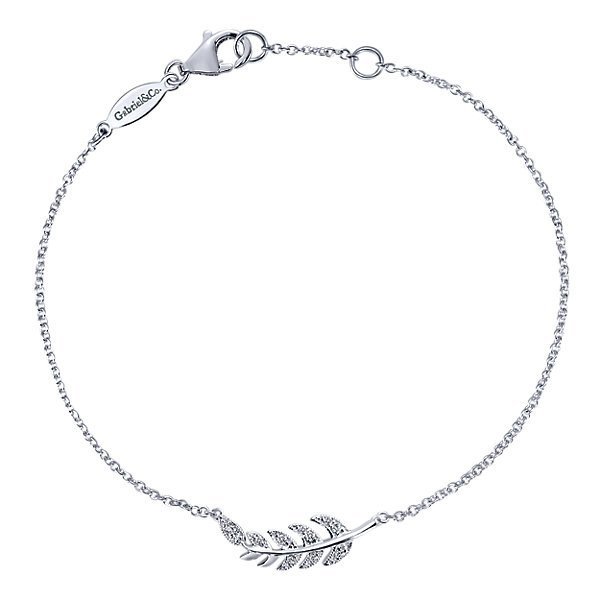DIAMOND JEWELRY - White Gold Diamond Leaf Fashion Bracelet