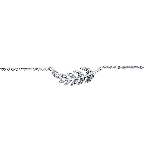 DIAMOND JEWELRY - White Gold Diamond Leaf Fashion Bracelet