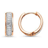 EARRINGS - 10K Rose Gold 1/4cttw Pave Diamond Hoop Earrings