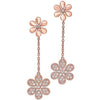 EARRINGS - 10k Rose Gold .25cttw Diamond Flower Drop Earrings