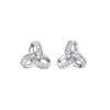 EARRINGS - 10k White Gold 1/10cttw Diamond Endless Trinity Knot Stud Earrings