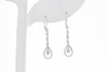 EARRINGS - 10K White Gold .24cttw Round Diamond Dangle Earrings