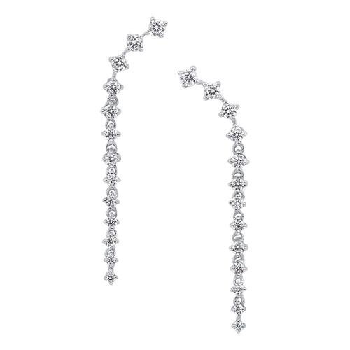EARRINGS - 10k White Gold .50cttw Diamond Drop Earrings