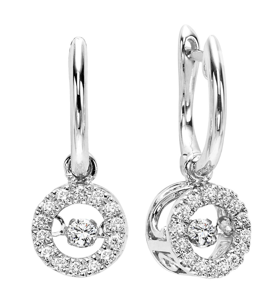 EARRINGS - 14K 1cttw Rhythm Of Love Diamond Halo Drop Earrings