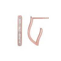 EARRINGS - 14K Rose Gold .50cttw Diamond Baguette Drop Earrings