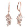 EARRINGS - 14k Rose Gold Diamond Leaf Earrings