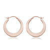 EARRINGS - 14K Rose Gold Flat High Polished Hoop Earrings