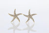EARRINGS - 14K Two-Tone Diamond Starfish Stud Earrings