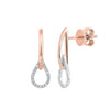 EARRINGS - 14k White And Rose Gold .10cttw Diamond Pear Shape Drop Earrings