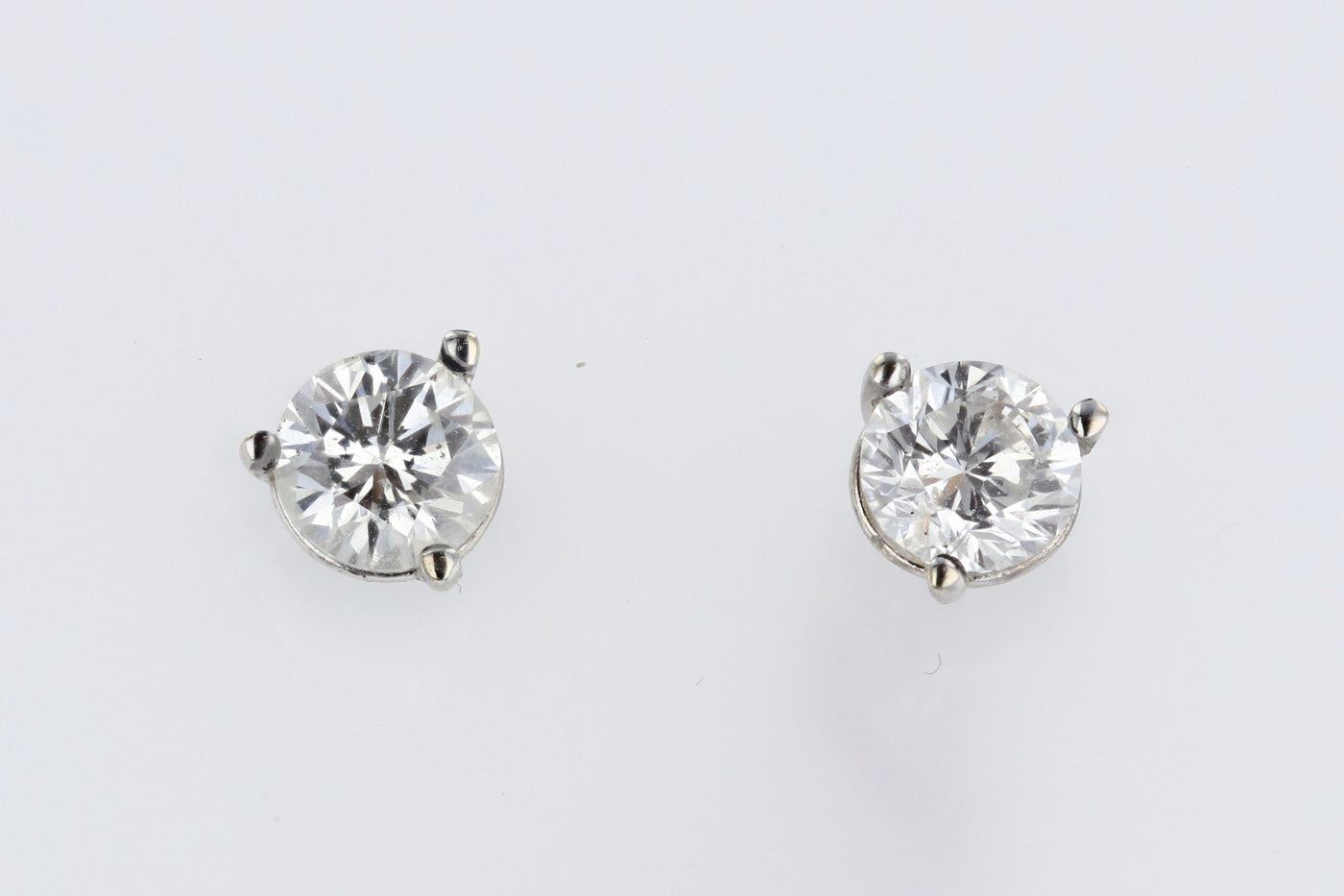 Round Diamond Stud Earrings 1.00 Cttw 14K White Gold