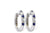 Blue Sapphire Huggie Diamond Earrings 1/4 Cttw 14K White Gold