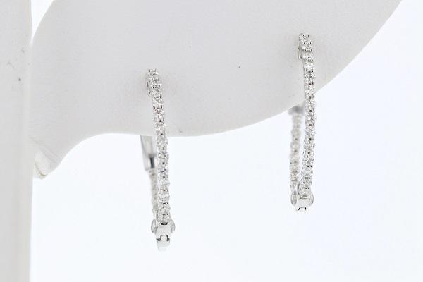 Inside Out Diamond Hoop Earrings  .5 Cttw 14K White Gold