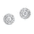 Round Diamond Cluster Stud Earrings 1/2 Cttw 14K White Gold