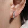 14K White Gold 1/2cttw Tapered Diamond Huggie Hoop Earrings