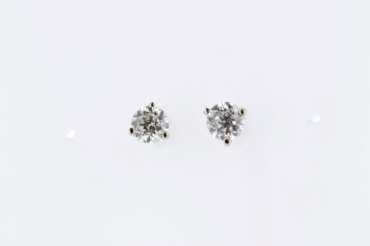 Round Diamond Martini Stud Earrings 1.73Cttw 14K White Gold