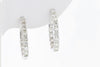 EARRINGS - 14K White Gold 2.40cttw Diamond Oval In-and-Out Hinged Hoop Earrings
