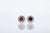 Round Ruby With Diamond Halo Earrings 3.5mm 14K White Gold